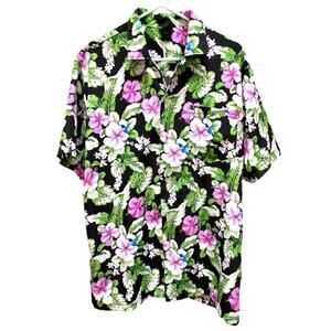 Vintage Hawaiian Shirt FC Brand Mens Size L Floral Button Up